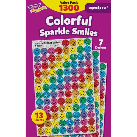 Trend Enterprises Colorful Sparkle Smiles superSpots® Value Pack, 1300 Per Pack, PK3 T46909